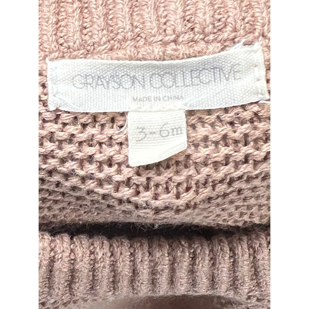 Grayson Collective Baby 3-6M Knit Sweater and Bloomer Set Mauve Brown Cream‎ 2pc - Picture 5 of 7